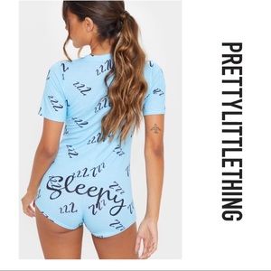 Pretty Little Thing Baby Blue Pj Romper